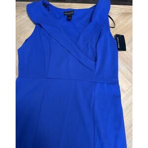 Stella & Julie Tank Sleeve Dress Womens Size 16W Royal Blue Wedding Guest